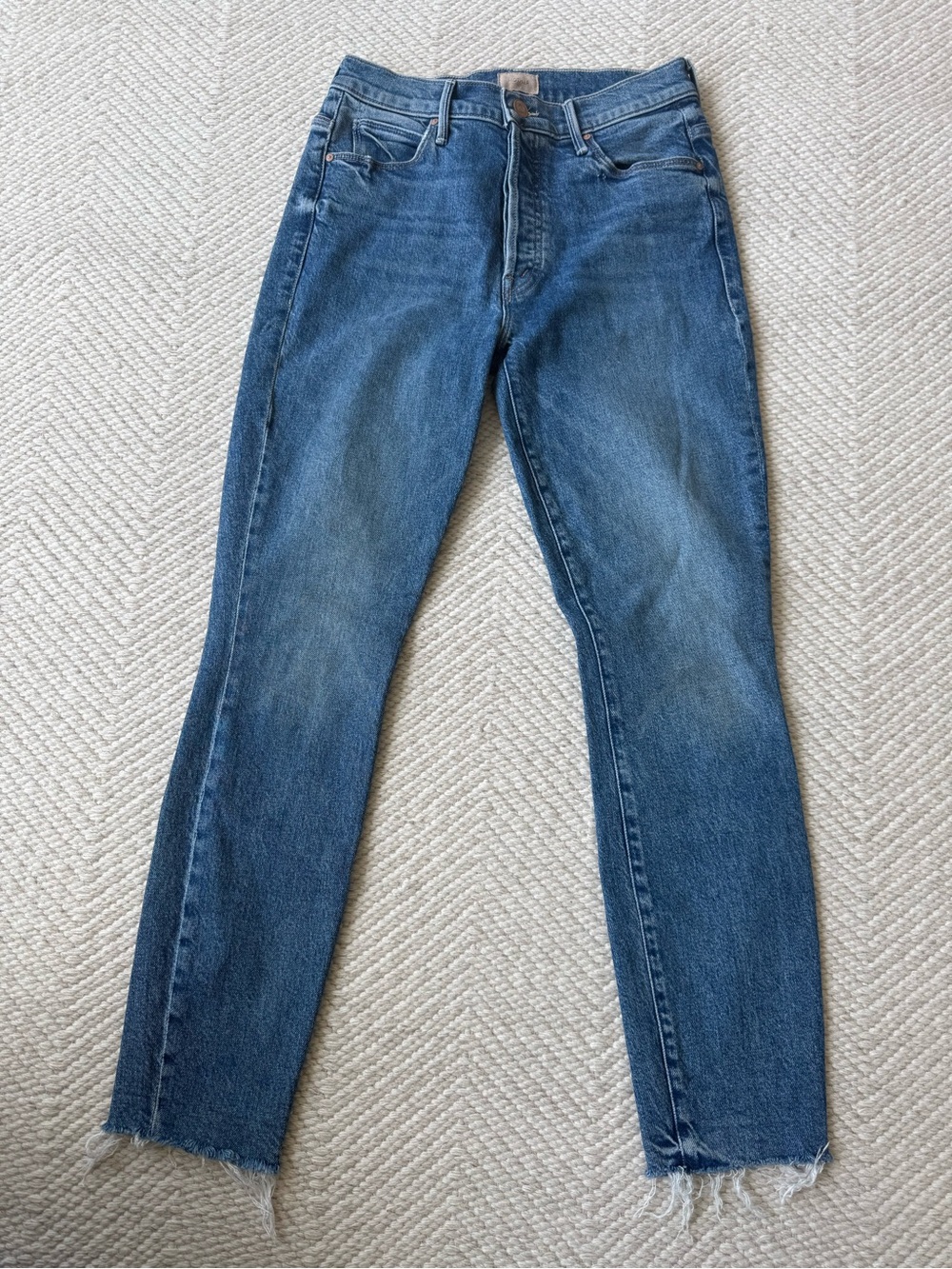 Mother The Stunner Ankle Fray Skinny Jeans in Crate Digger sz 27